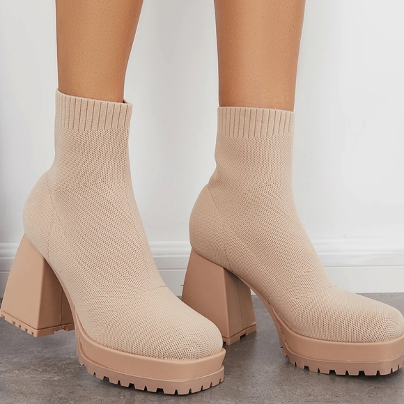 Platform Sole Sock Booties - Picture 6 of 9
